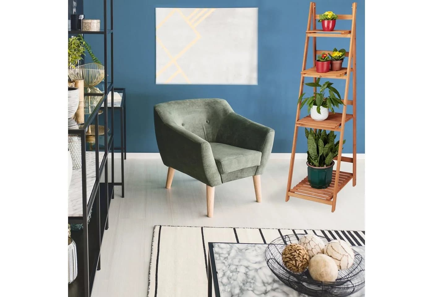 relaxdays Blumenständer Blumentreppe aus Holz M - Bild 5