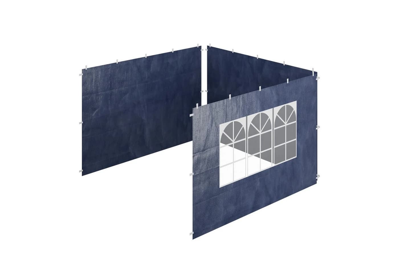 relaxdays Pavillonseitenteil 3er Set blau mit Fenster - Bild 2