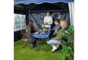 relaxdays Pavillonseitenteil 3er Set blau mit Fenster Bild 5
