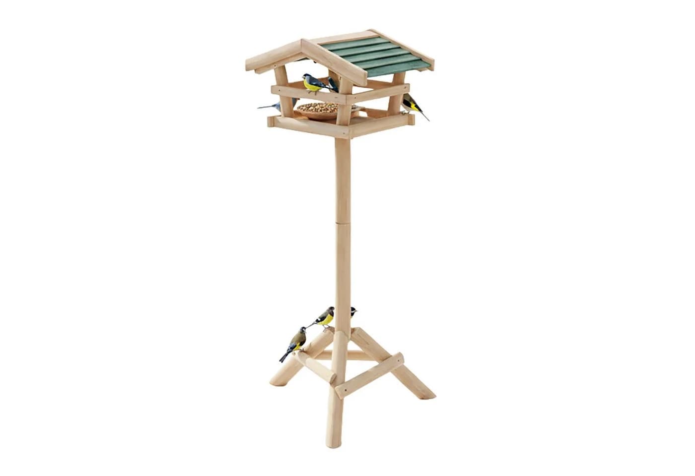 relaxdays Vogelhaus mit Ständer aus Tannenholz Grün/Braun - Bild 2
