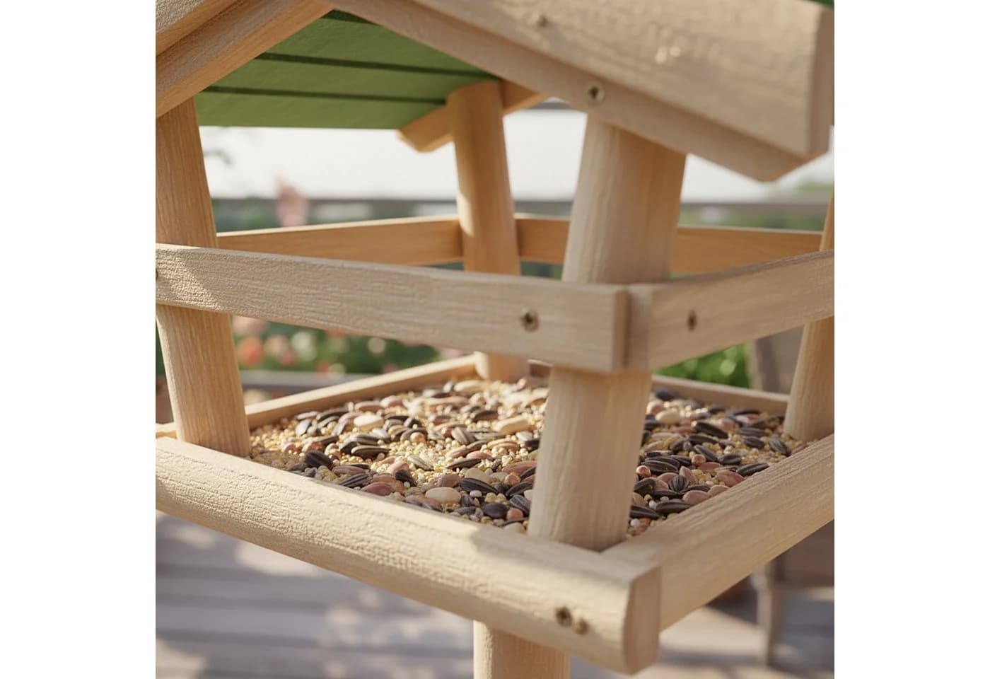 relaxdays Vogelhaus mit Ständer aus Tannenholz Grün/Braun - Bild 3