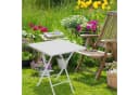 relaxdays Klapptisch BASTIAN Gartentisch Weiß Quadratisch Klappbar Bild 1
