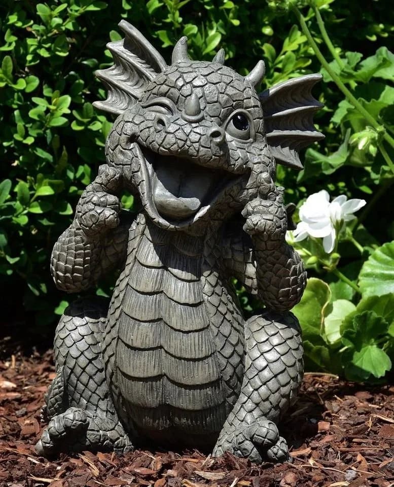 MystiCalls Gartendrache Modell Lacht Polyresin Figur - Bild 2