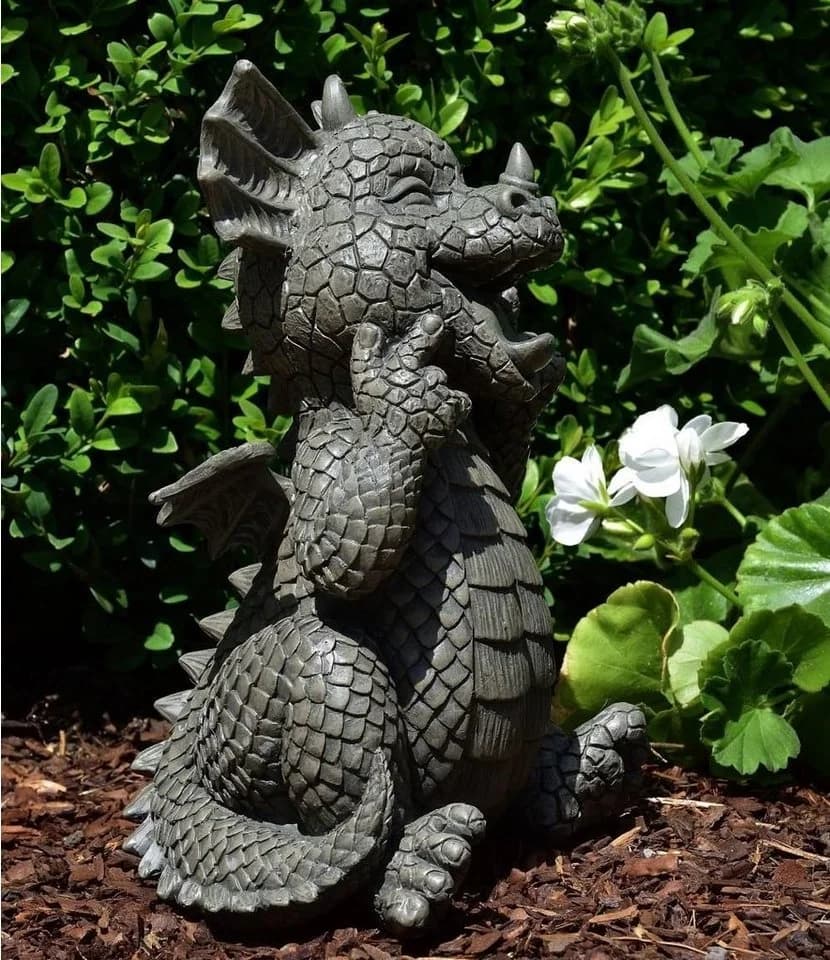 MystiCalls Gartendrache Modell Lacht Polyresin Figur - Bild 3