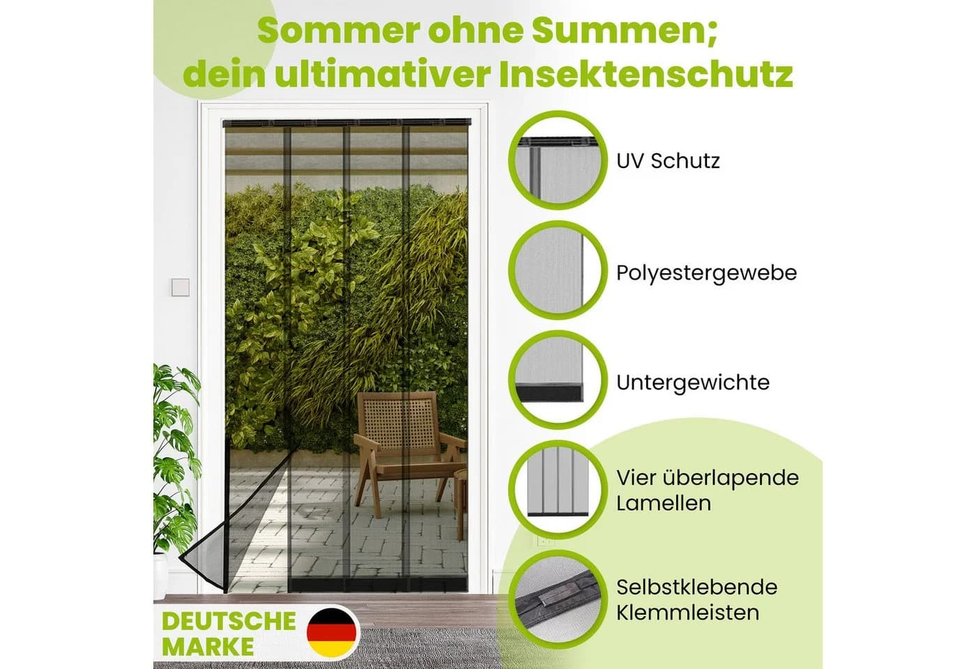 easylife Insektenschutz-Vorhang Teleskop Anthrazit PVC