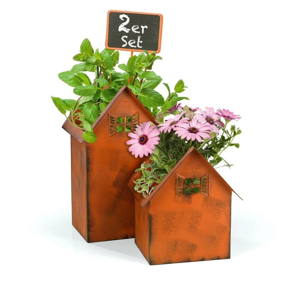 Hoberg Blumenkasten Rost-Pflanztöpfe 2er-Set Braun Eisen - Bild 2
