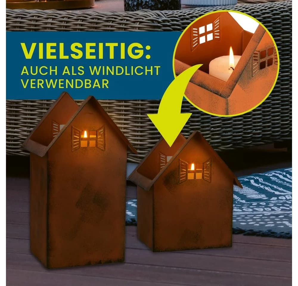 Hoberg Blumenkasten Rost-Pflanztöpfe 2er-Set Braun Eisen - Bild 5