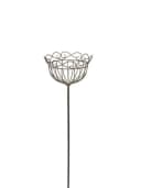 finehomegarden Gartenstecker Korb Metall Ø25cm H109cm braun rostfarbend Bild 2