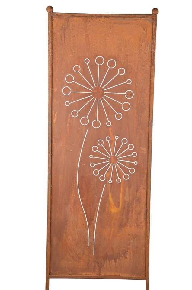 finehomegarden Gartenstecker Stele Metall Pusteblume Sichtschutz Edelrost - Bild 2