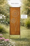 finehomegarden Gartenstecker Stele Metall Pusteblume Sichtschutz Edelrost Bild 3
