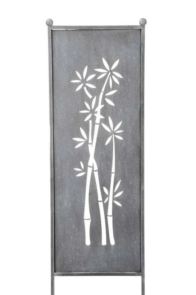 finehomegarden Metall Stele Sichtschutz Grau Bambus-Look - Bild 2