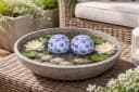finehomegarden Teichfigur Schwimmkugel blau/weiß Porzellan Deko Set Bild 1