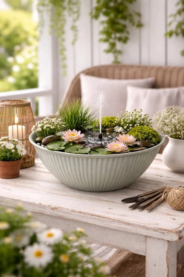 finehomegarden Pflanzschale Metall hellgrün Teichwanne - Bild 4