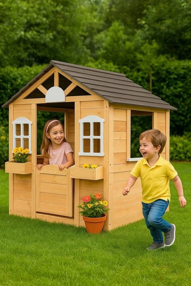 ONVAYA Spielhaus Kinderspielhaus mit Tür und Fenster