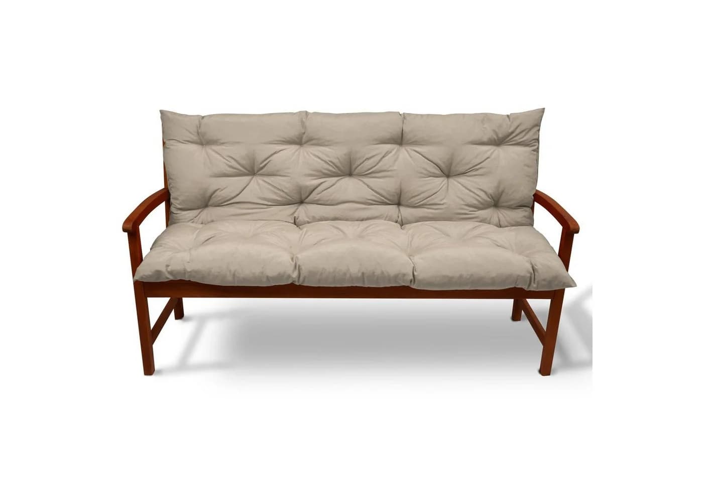 Beautissu Bankauflage Flair BR Natur Polyester mit Befestigungsbändern - Bild 2