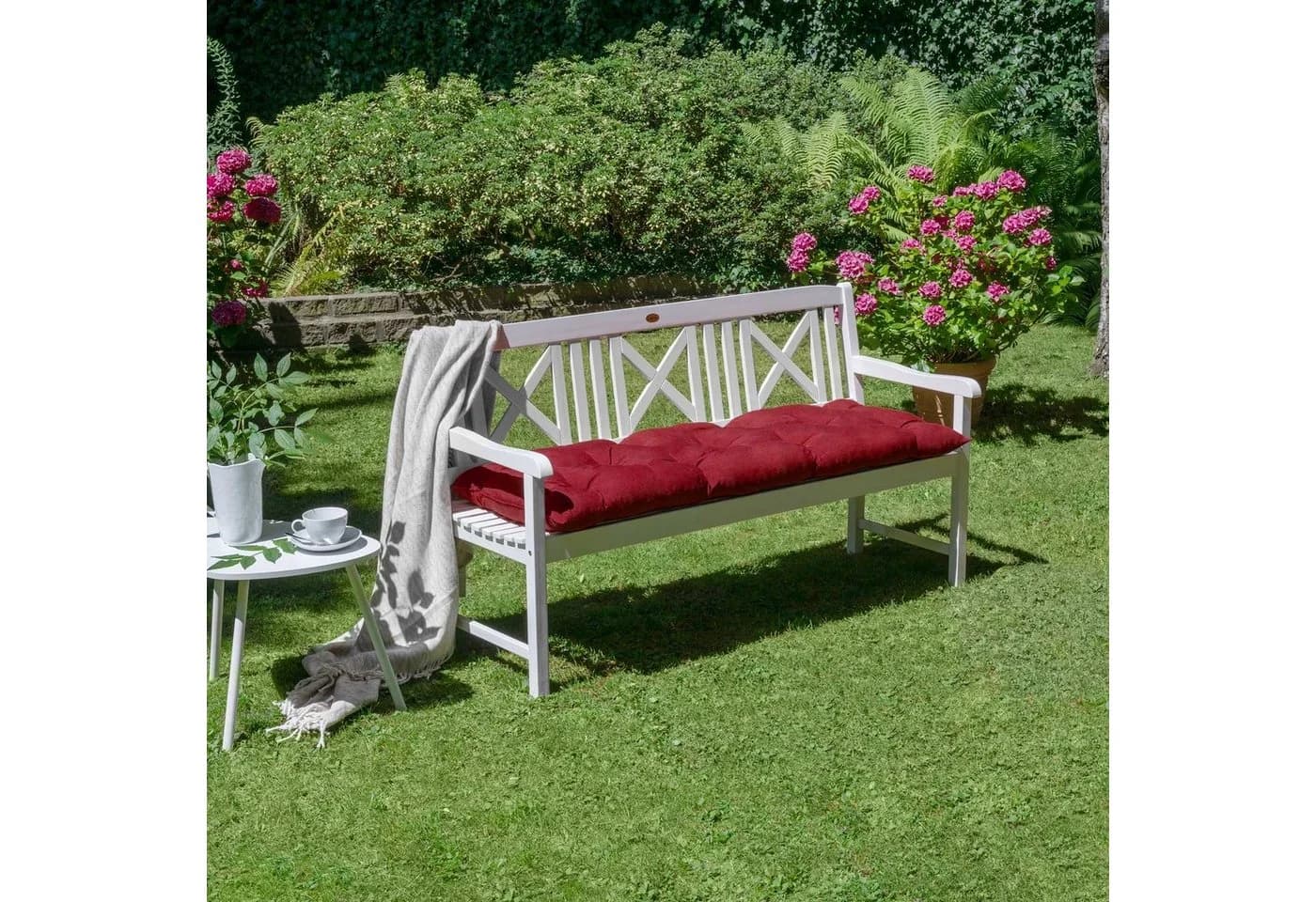 Beautissu Bankauflage Flair BK Rot Outdoor Kissen - Bild 5