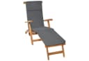 Beautissu Polsterauflage Deckchair Graphitgrau Abnehmbar Bild 2