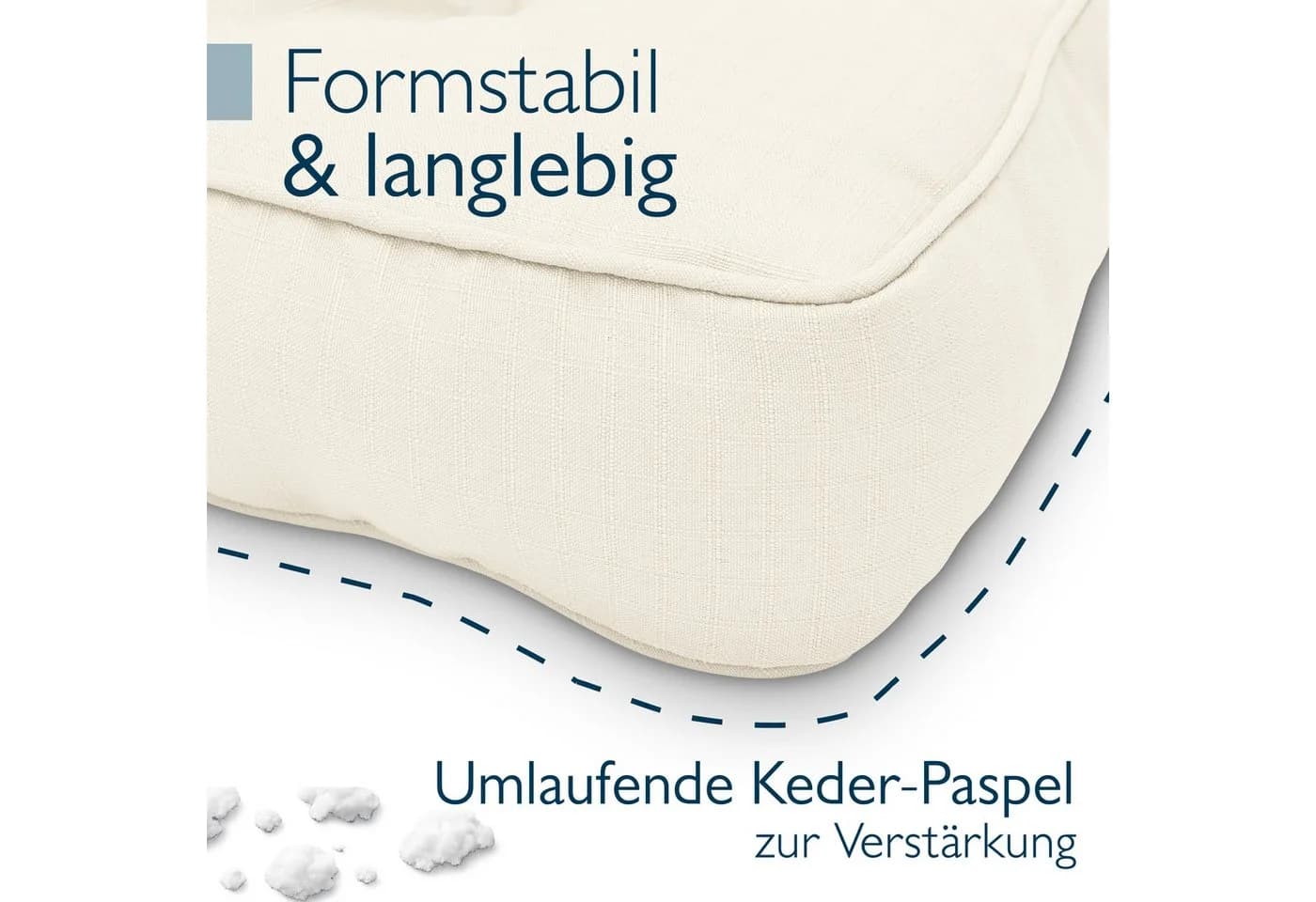 Beautissu Loungekissen XLuna Natur 10cm Dick Polyester - Bild 4