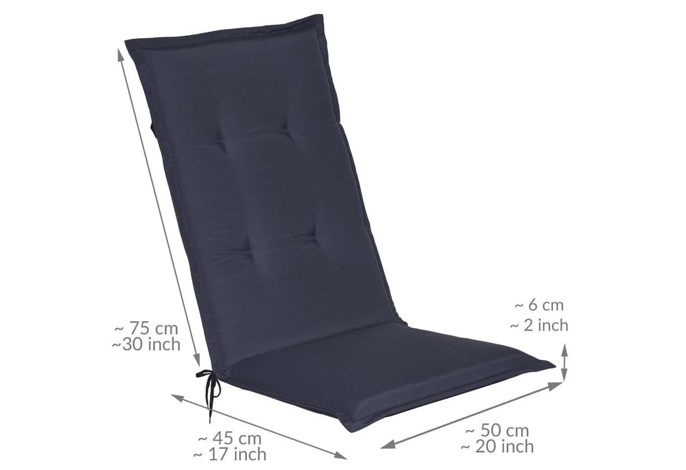 Beautissu Hochlehnerauflage Gartenstuhlauflage Loft HL Dunkelblau - Bild 5