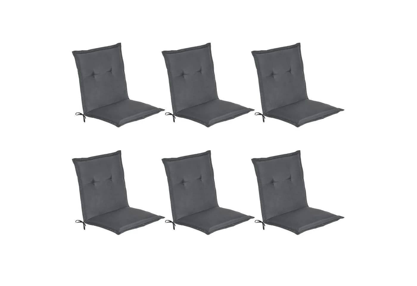 Beautissu Sitzauflage 6er Set Niedriglehner Loft NL Graphitgrau - Bild 2