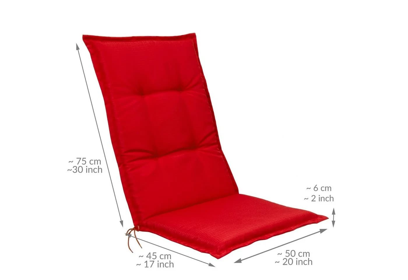 Beautissu Hochlehnerauflage Set Base HL Rot - UV-beständig - Bild 4