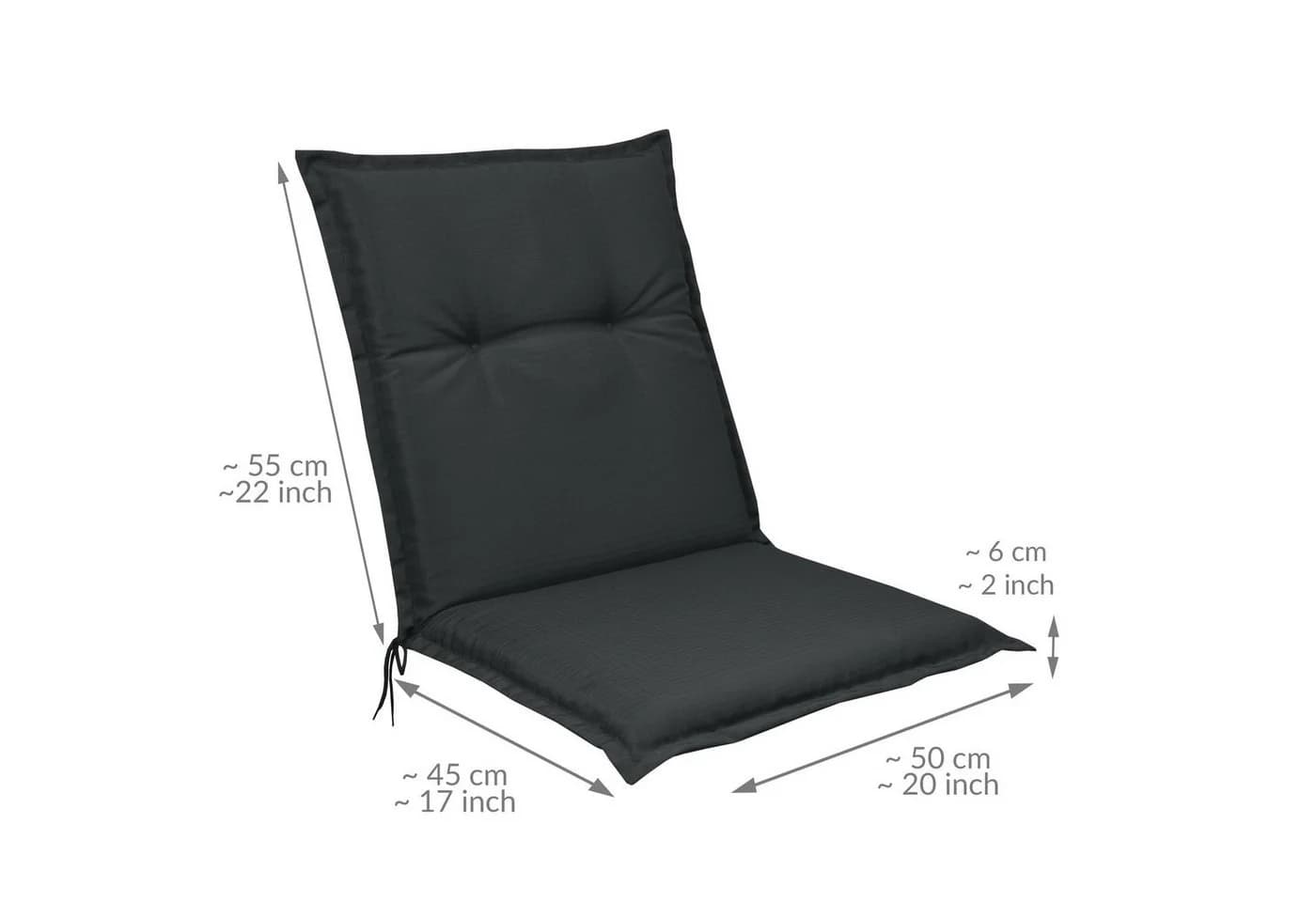 Beautissu Sitzauflage Niedriglehner Base NL 100x50cm Graphit - Bild 4