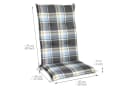 Beautissu Hochlehnerauflage 6er Set Blau Kariert UV-Lichtecht Bild 4