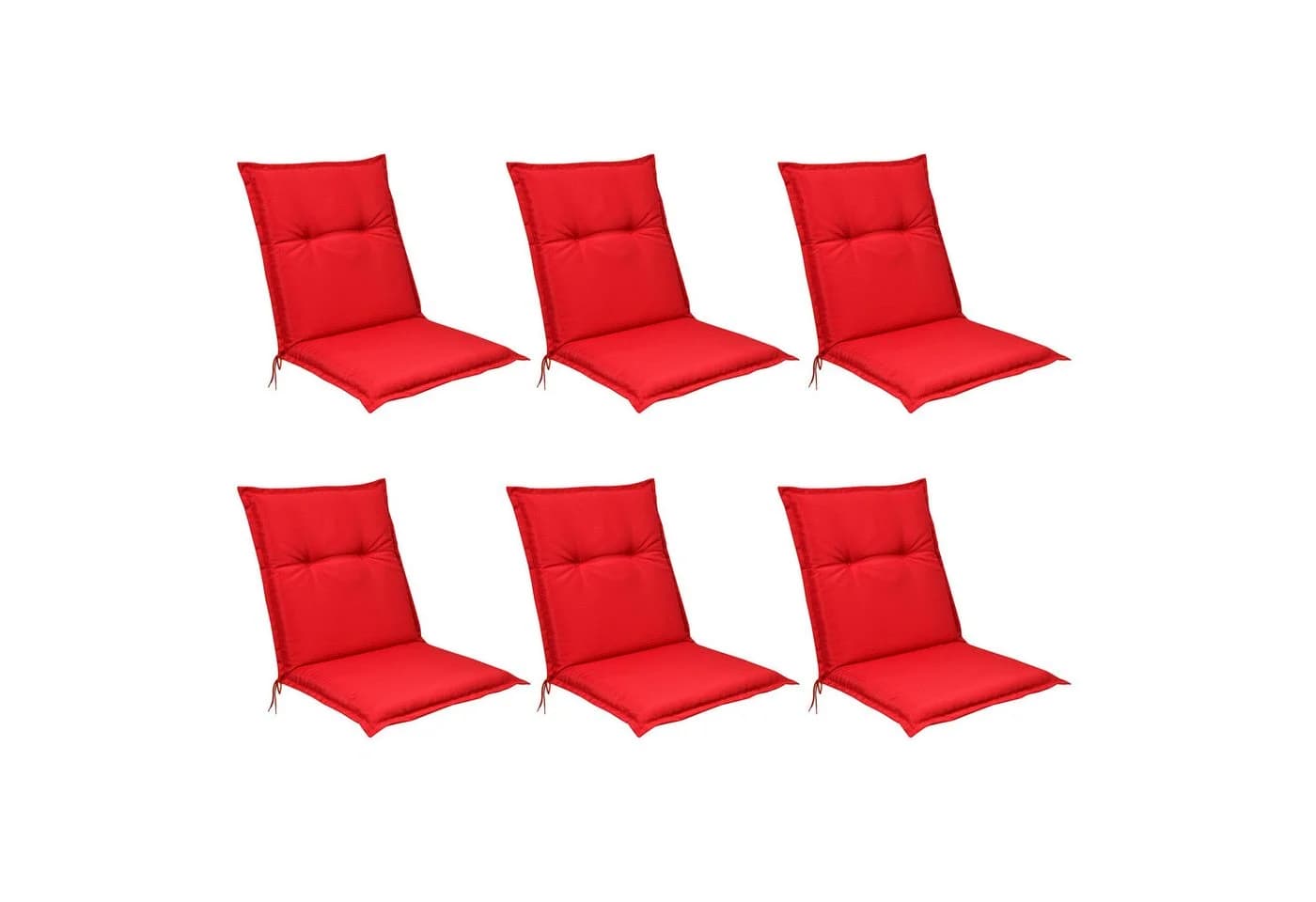 Beautissu Sitzauflage 6er Set Niedriglehner Base NL Rot 100x50cm - Bild 2