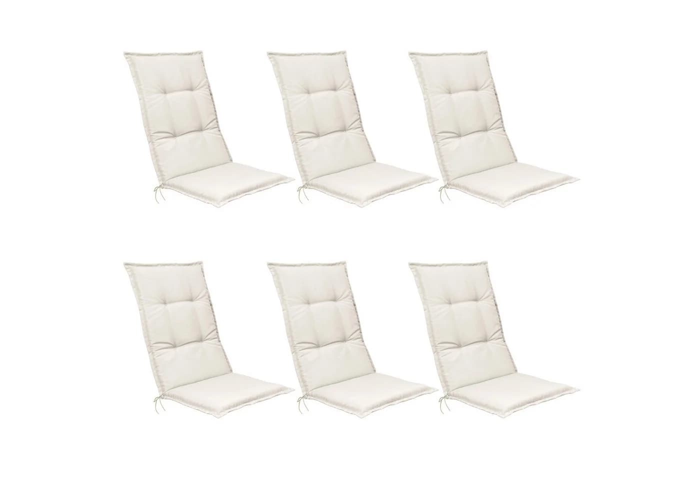 Beautissu Hochlehnerauflage 6er Set Natur Polyester - Bild 2