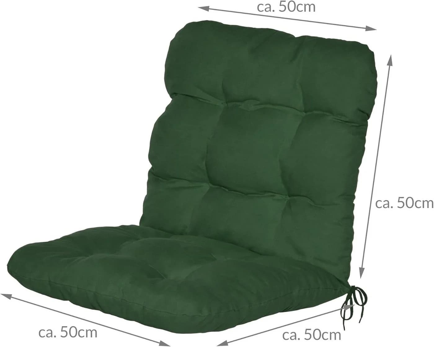 Beautissu Sitzauflage 2er Set Niedriglehner Dunkelgrün