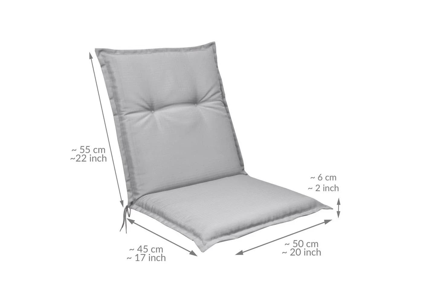 Beautissu Sitzauflage 4er Set Niedriglehner Base NL Grau