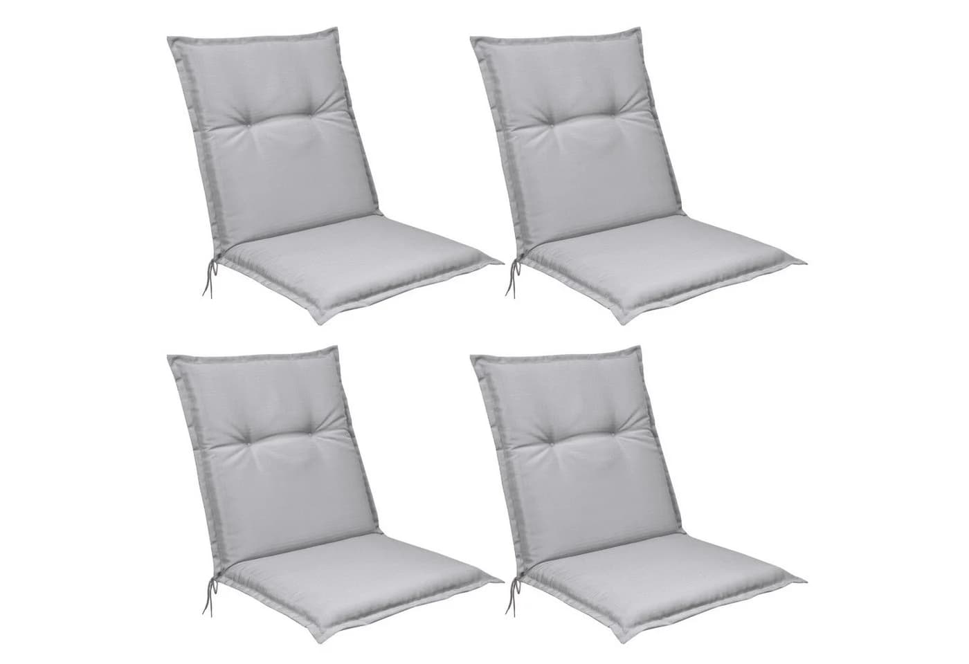 Beautissu Sitzauflage 4er Set Niedriglehner Base NL Grau - Bild 2