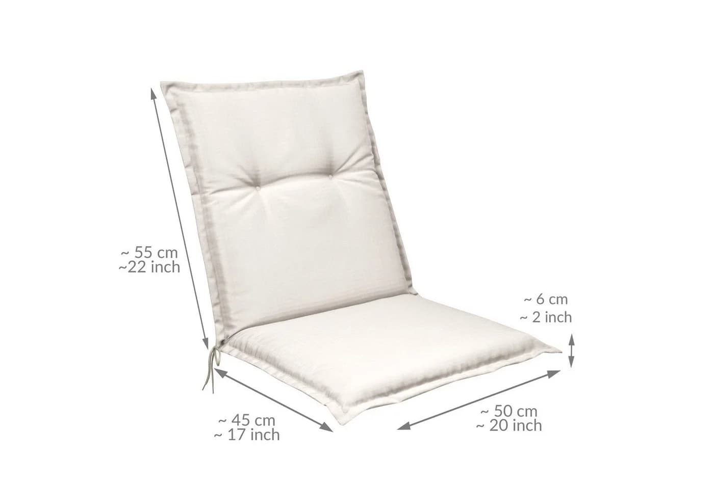 Beautissu Sitzauflage 4er Set Niedriglehner Natur 100x50cm