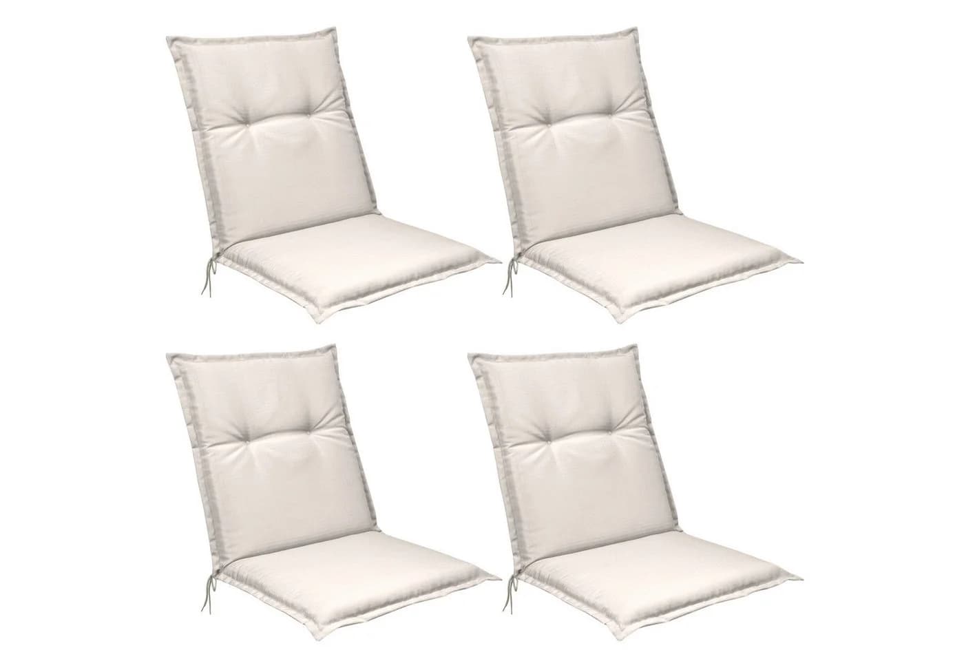 Beautissu Sitzauflage 4er Set Niedriglehner Natur 100x50cm - Bild 2