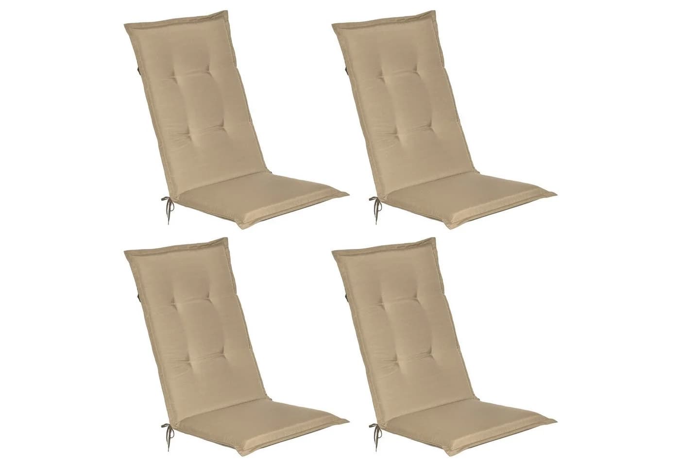 Beautissu Hochlehnerauflage 4er Set Natur Polyester - Bild 2