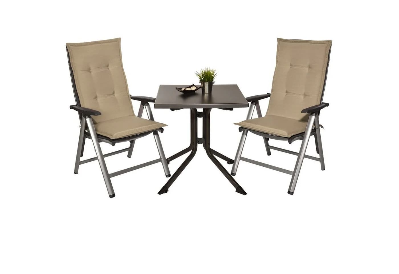 Beautissu Hochlehnerauflage 4er Set Natur Polyester - Bild 4