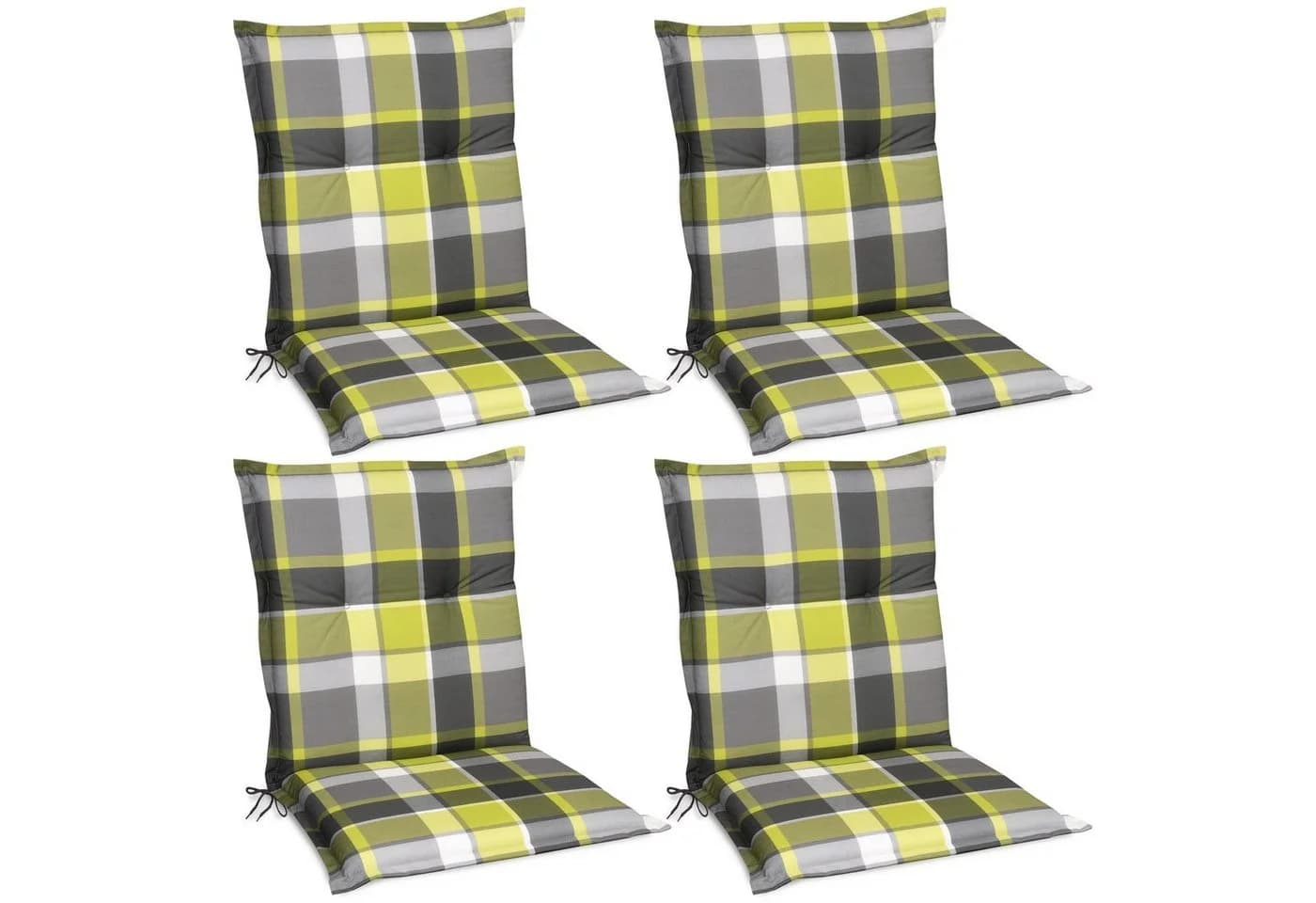 Beautissu Sitzauflage 4er Set Grün Kariert UV-Lichtecht - Bild 2