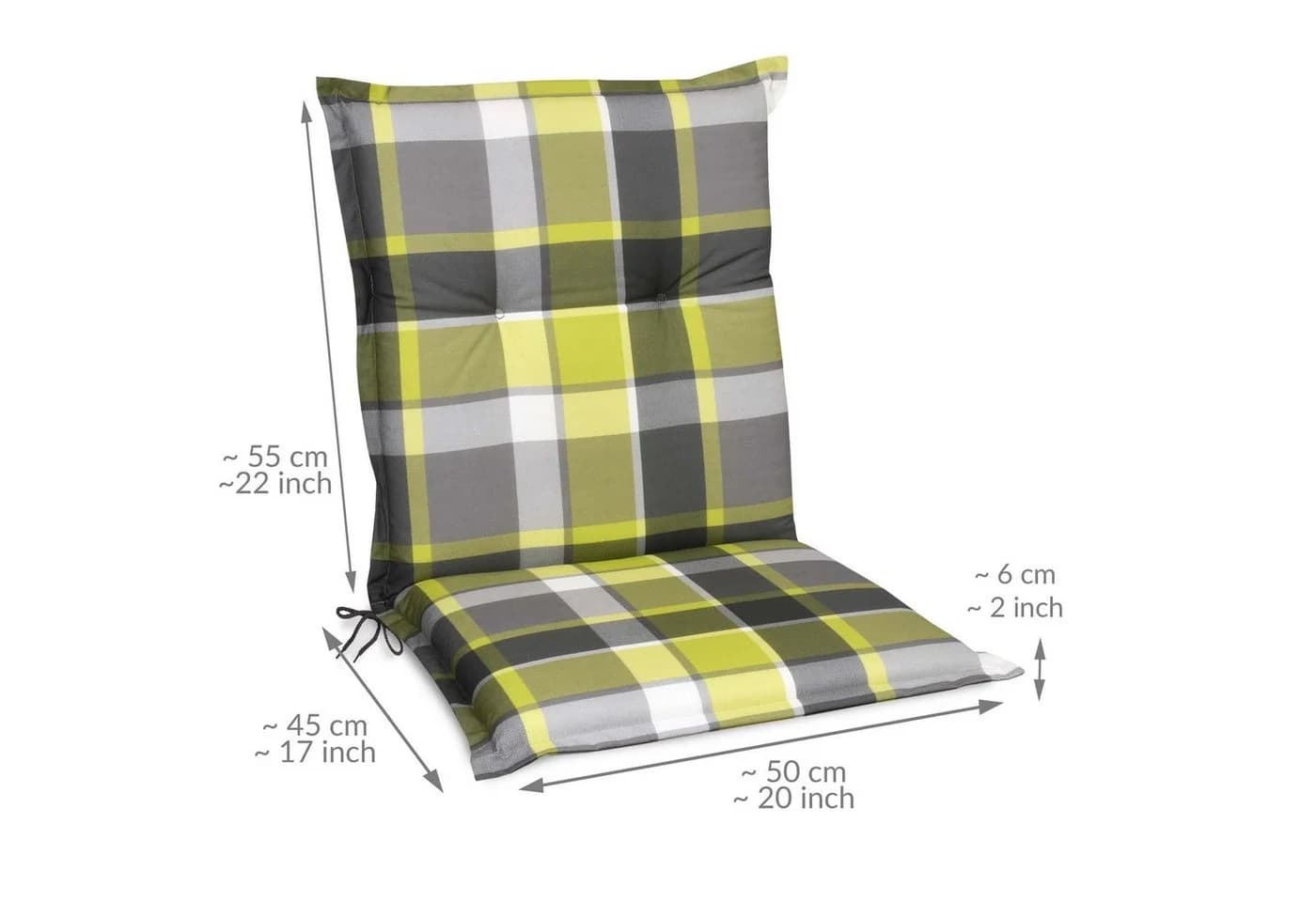 Beautissu Sitzauflage 4er Set Grün Kariert UV-Lichtecht - Bild 5