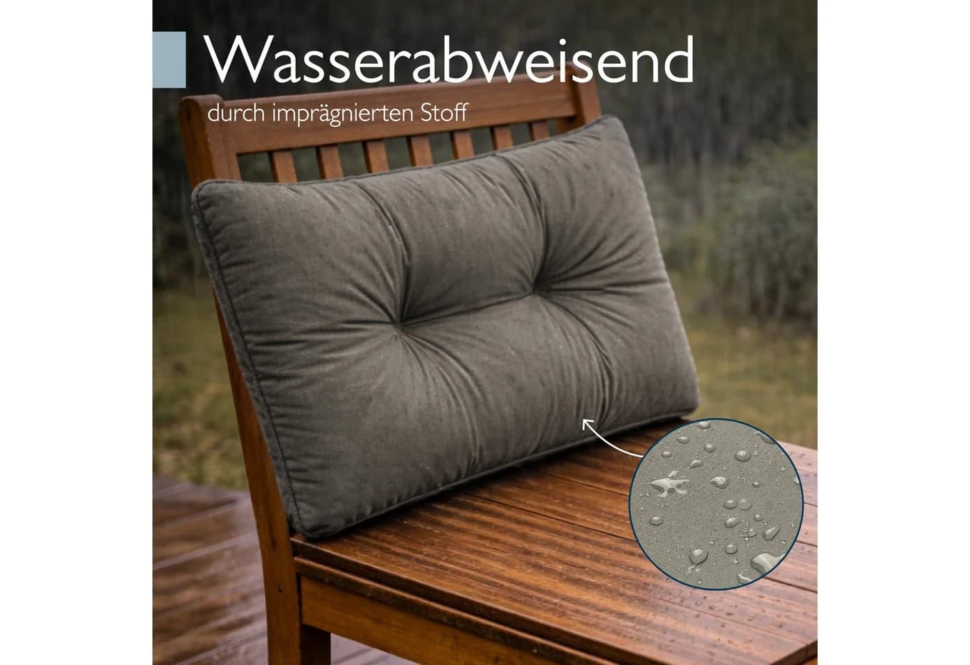 Beautissu Lounge Kissen Outdoor Rückenkissen Wetterfest - Bild 4