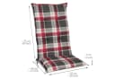 Beautissu Hochlehnerauflage 2er Set Bordeaux Kariert UV-Lichtecht Bild 3