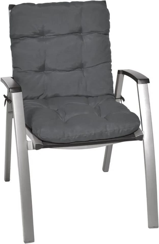 Beautissu Sitzauflage 6er Set Niedriglehner Auflagen Set Flair NL, 100x50x8cm, Graphitgrau - Bild 3