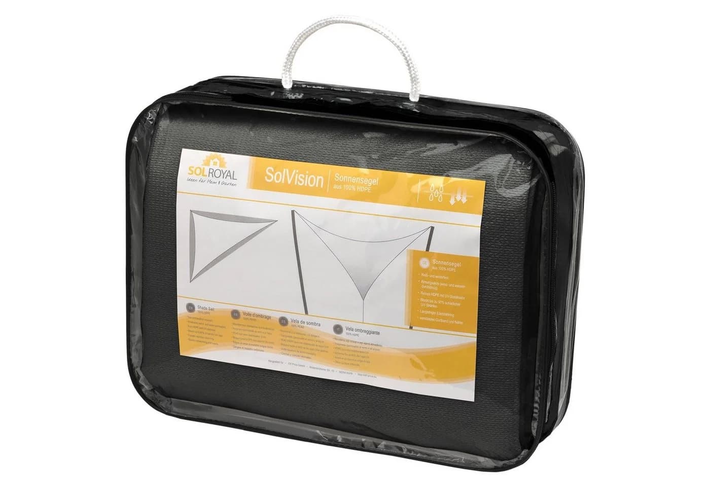 Sol Royal Sonnensegel dreieckig 2x2x2m Anthrazit UV-Schutz HDPE - Bild 3