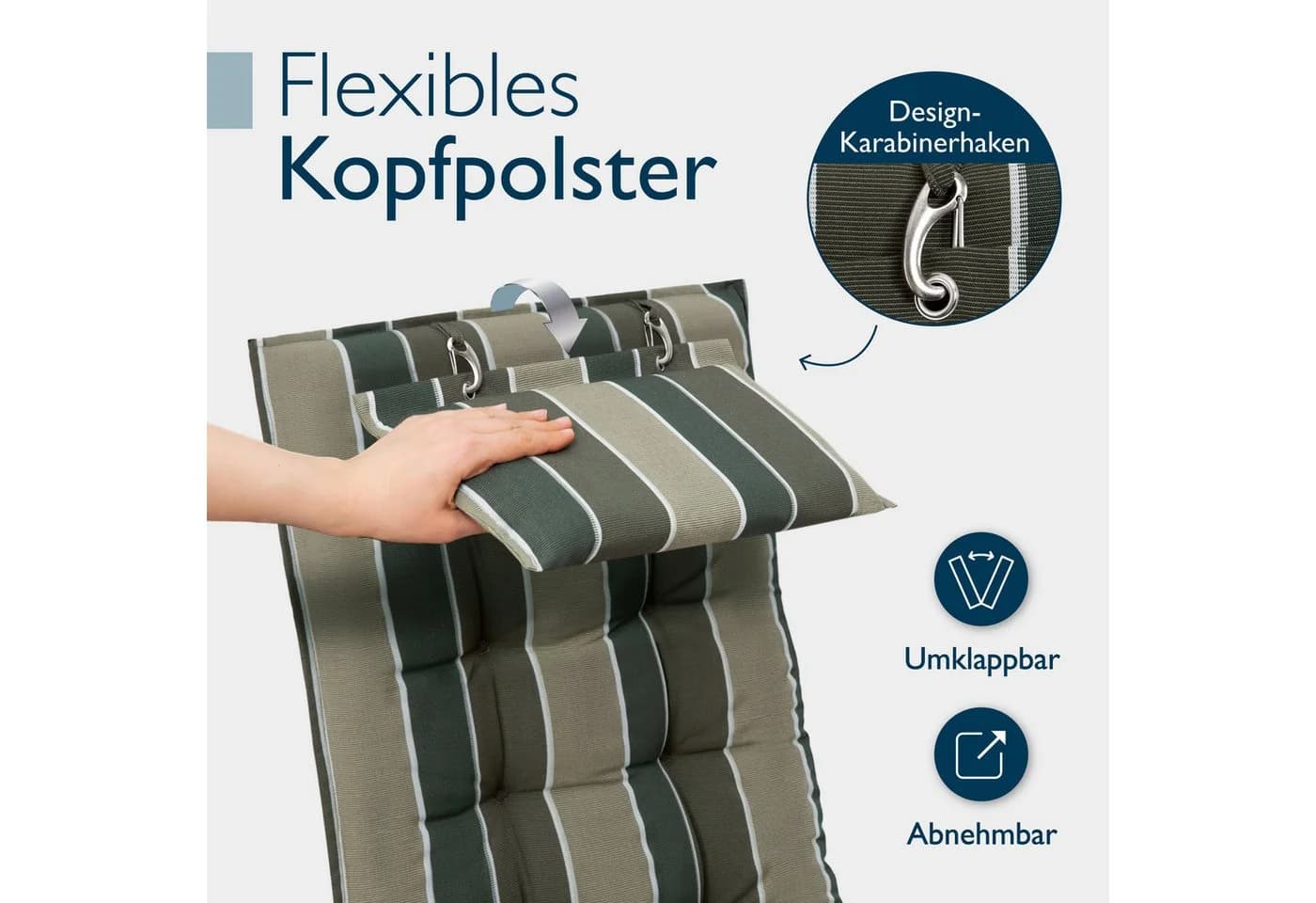 Beautissu Hochlehnerauflage Premium Grün UV-Lichtechtheit 5 - Bild 5
