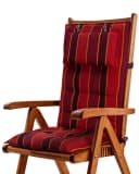Beautissu Hochlehnerauflage Premium mit Kopfpolster Rot UV-Schutz Bild 1