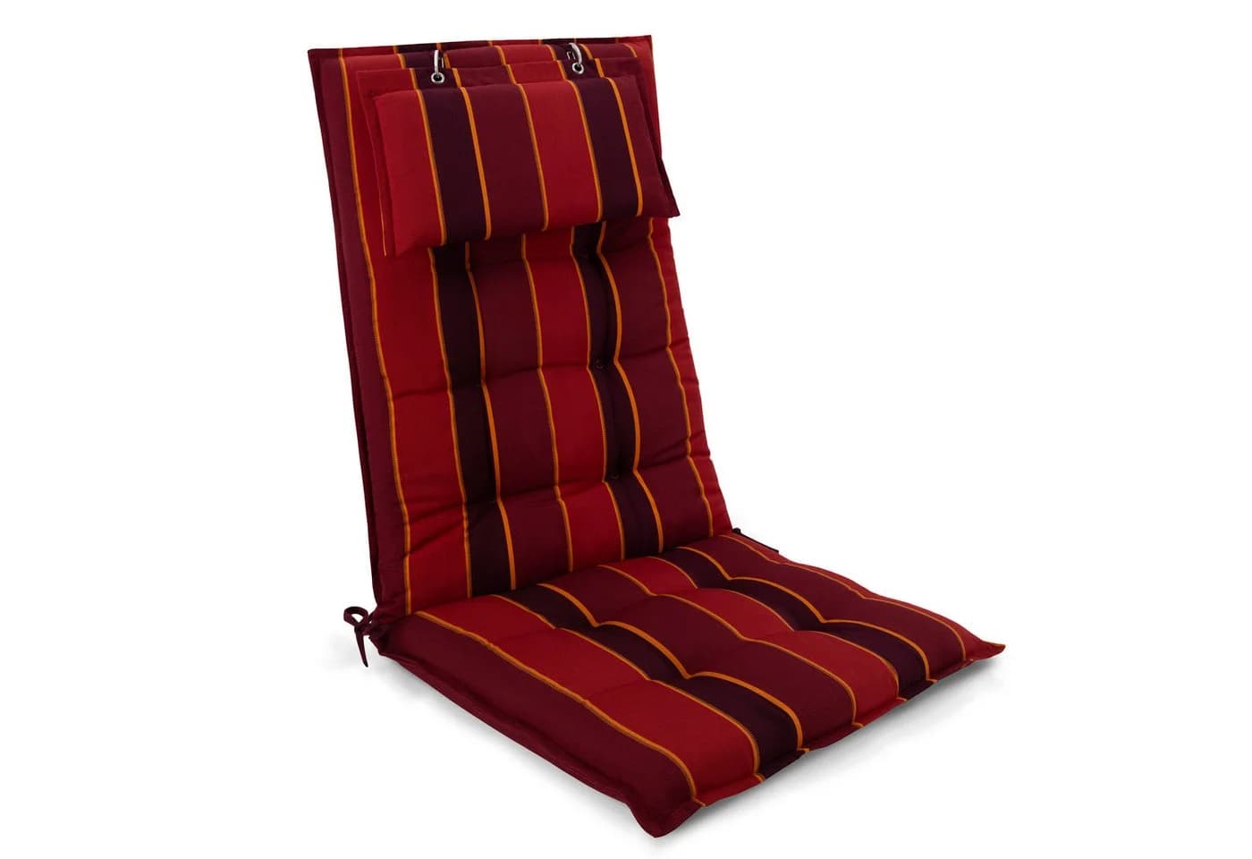 Beautissu Hochlehnerauflage Premium mit Kopfpolster Rot UV-Schutz - Bild 2