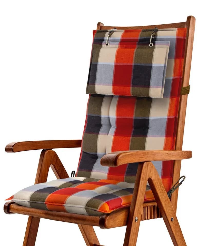 Beautissu Hochlehnerauflage Premium Beige mit Kopfpolster - Bild 2