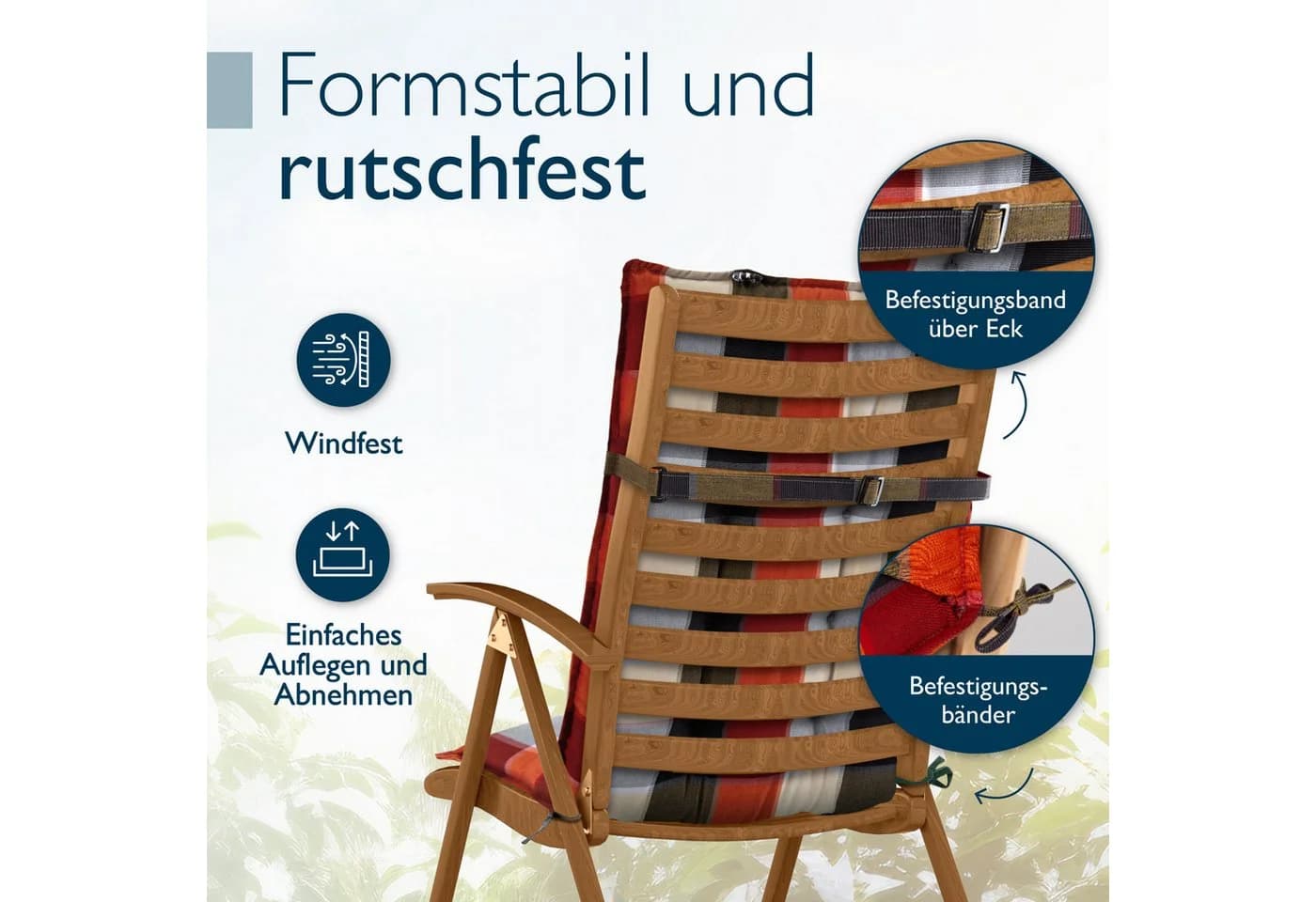 Beautissu Hochlehnerauflage Premium Beige mit Kopfpolster - Bild 5