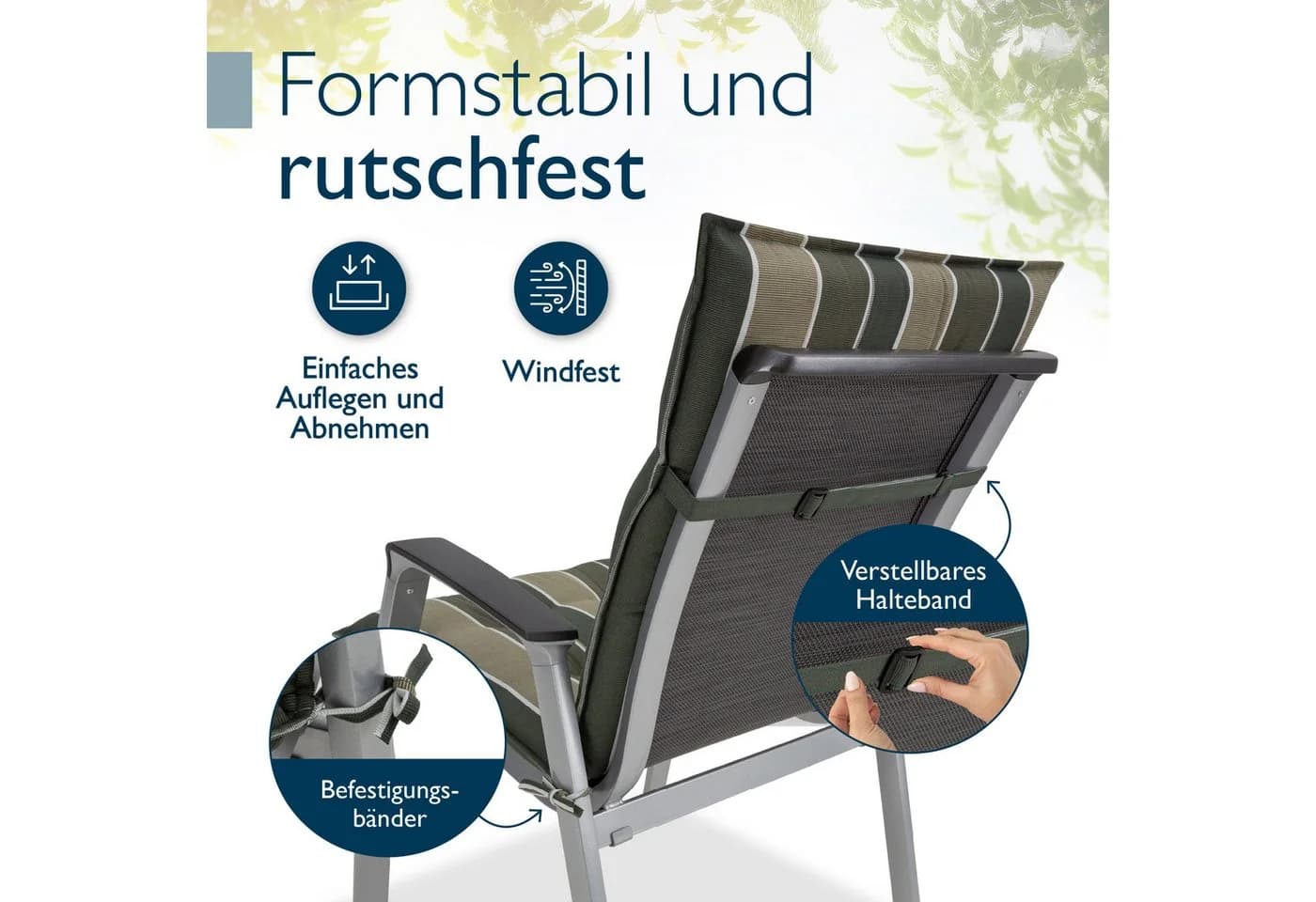 Beautissu Sitzauflage 2er Set Niedriglehner Grün UV-beständig - Bild 4