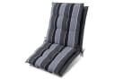 Beautissu Sitzauflage 2er Set Niedriglehner Anthrazit-Gestreift Bild 2