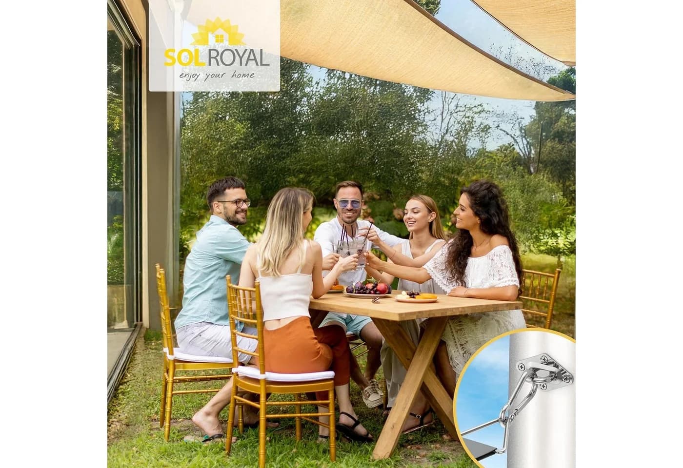 Sol Royal Sonnensegel Befestigungsset Edelstahl Rostfrei - Bild 5